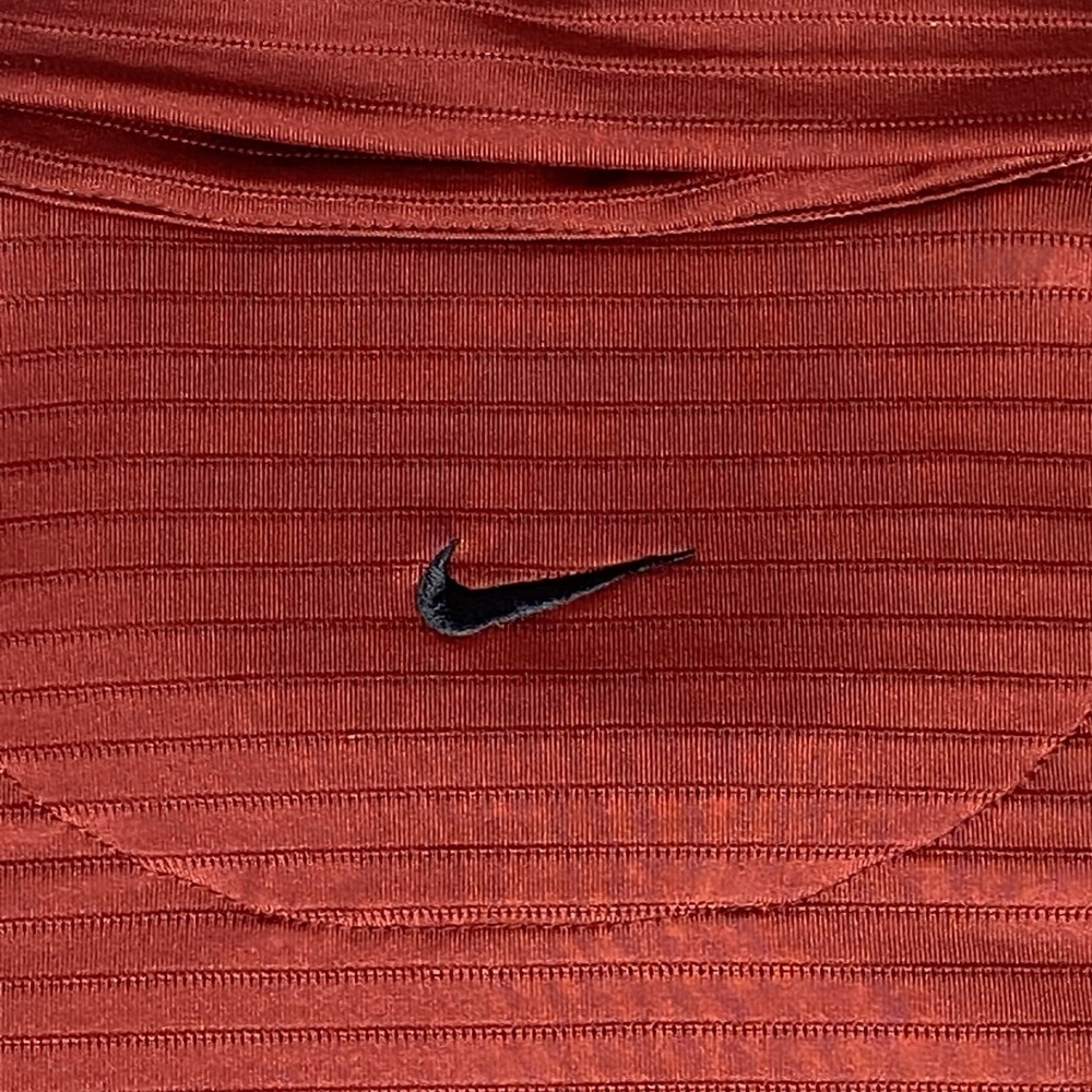 VTG Nike Golf Mens Short Sleeve Polo Shirt Red Ribbed Sphere Dry Performance XL - Picture 9 of 14